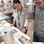 two people looking at food hygiene documents